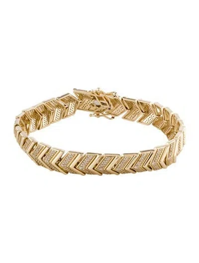 Pre-owned Bracelet 14k 1.14ctw Diamond Chevron Link , 7" In Multi