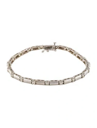 Pre-owned Bracelet 14k 1.14ctw Diamond Station , 6.75" In Multi