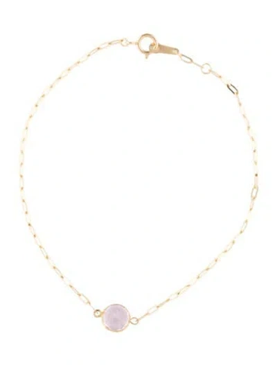 Pre-owned Bracelet 14k 1.14ctw Kunzite Station , 7" In Multi