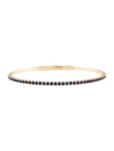 Pre-owned Bracelet 14k 1.14ctw Sapphire Flexible Bangle , 6.5" In Multi