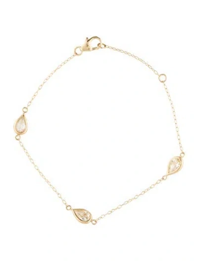 Pre-owned Bracelet 14k 1.15ctw Diamond Station , 7" In Multi