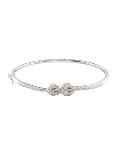Pre-owned Bracelet 14k 1.16ctw Diamond Knot Bangle , 7.25" In Multi
