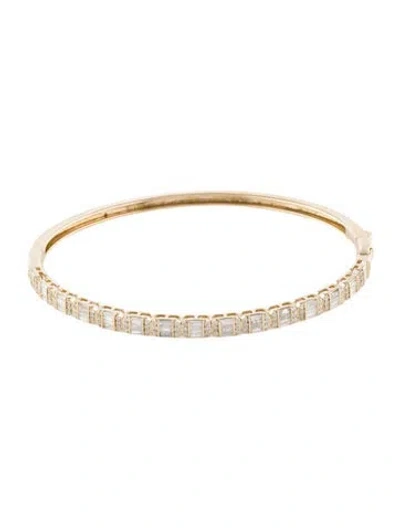 Pre-owned Bracelet 14k 1.19ctw Diamond Hinged Bangle , 6.75" In Multi
