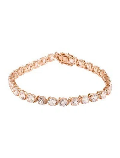 Pre-owned Bracelet 14k 12.00ctw Morganite & Diamond Link , 7" In Multi