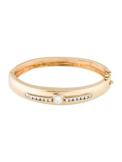 Pre-owned Bracelet 14k 1.22ctw Diamond Bangle , 6.25" In Multi
