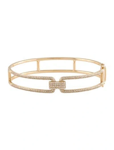 Pre-owned Bracelet 14k 1.22ctw Diamond Hinged Bangle, 6.25" In Multi
