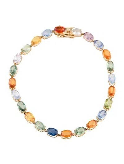 Pre-owned Bracelet 14k 12.43ctw Sapphire Tennis , 7" In Multi