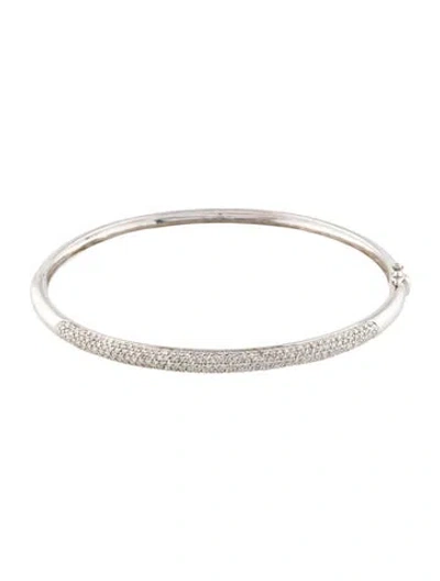 Pre-owned Bracelet 14k 1.24ctw Diamond Pavé Hinged Bangle , 7" In Multi