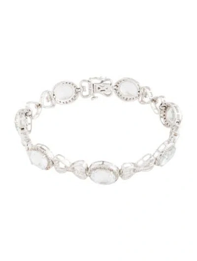 Pre-owned Bracelet 14k 12.53ctw Aquamarine & Diamond Station , 7" In Multi