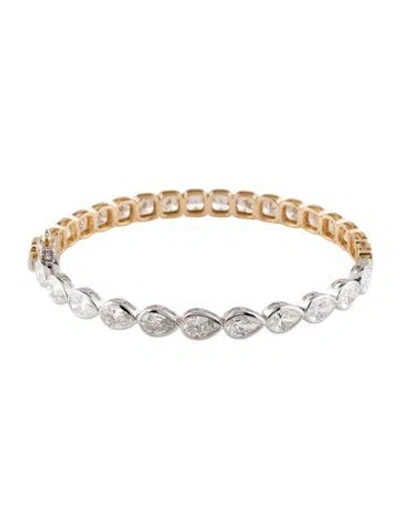 Pre-owned Bracelet 14k 12.55ctw Lab-grown Diamond Hinged , 6.75" In Multi