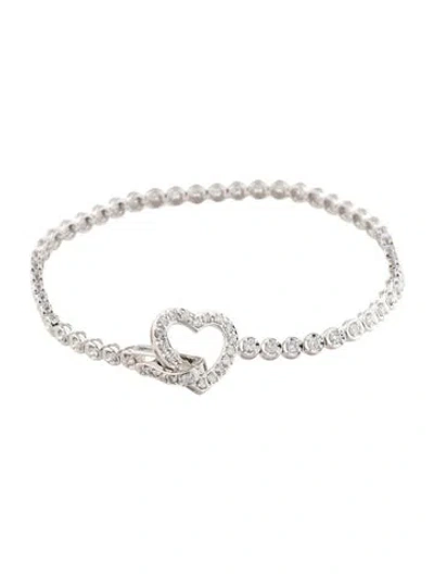 Pre-owned Bracelet 14k 1.25ctw Diamond Heart Tennis , 7" In Multi