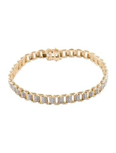 Pre-owned Bracelet 14k 1.25ctw Diamond Station , 8" In Multi