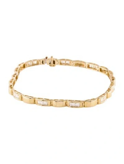 Pre-owned Bracelet 14k 1.25ctw Lab-grown Diamond Link , 7.75" In Multi