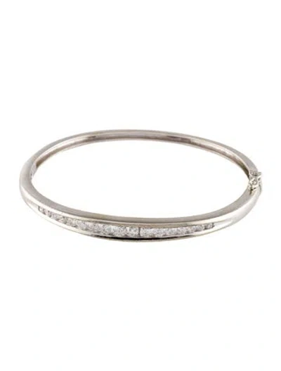 Pre-owned Bracelet 14k 1.28ctw Diamond Graduated Bangle , 6.75" In Multi