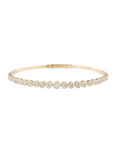 Pre-owned Bracelet 14k 1.29ctw Diamond Hinged Bangle , 6.75" In Multi
