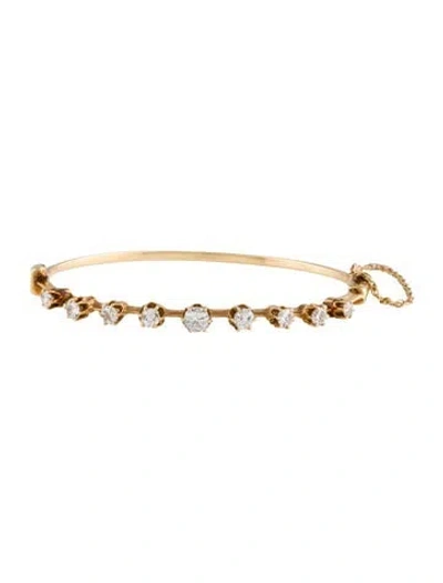 Pre-owned Bracelet 14k 1.34ctw Diamond Bangle , 6.25" In Multi