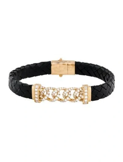 Pre-owned Bracelet 14k 1.38ctw Diamond Cord , 7.5" In Black