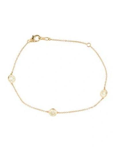 Pre-owned Bracelet 14k 1.38ctw Diamond Station , 7.25" In Multi