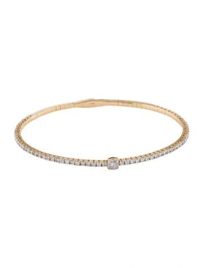 Pre-owned Bracelet 14k 1.41ctw Diamond Bangle, 7" In Multi