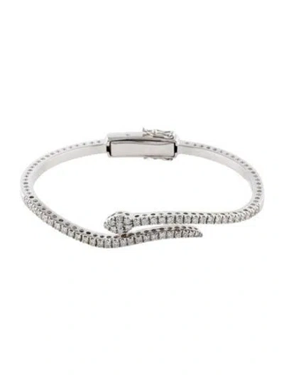 Pre-owned Bracelet 14k 1.41ctw Diamond Snake Bangle , 6.5" In Multi