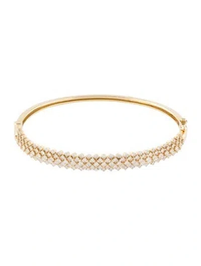 Pre-owned Bracelet 14k 1.43ctw Diamond Hinged Bangle , 6.75" In Multi