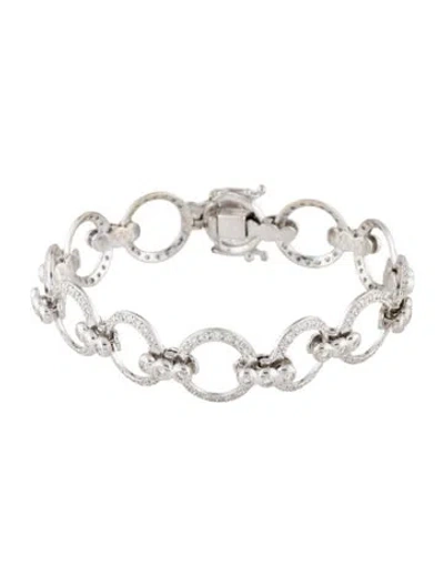 Pre-owned Bracelet 14k 1.44ctw Diamond Circular Link , 6.75" In Multi