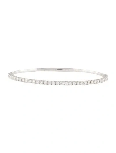 Pre-owned Bracelet 14k 1.45ctw Diamond Flex Bangle , 6.5" In Multi