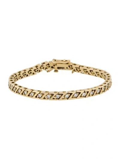 Pre-owned Bracelet 14k 1.48ctw Diamond 'z' Link , 6.5" In Multi