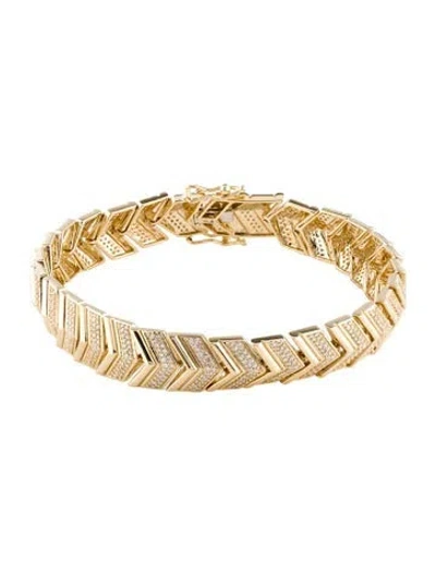 Pre-owned Bracelet 14k 1.50ctw Diamond Chevron Link , 7" In Multi