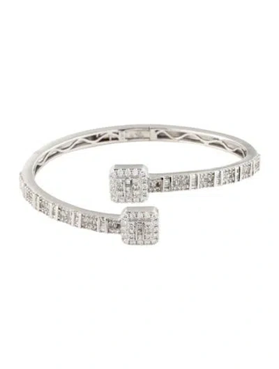 Pre-owned Bracelet 14k 1.52ctw Diamond Bypass Bangle , 7" In Multi