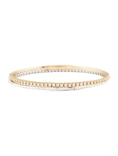 Pre-owned Bracelet 14k 1.56ctw Diamond Flex Bangle  Set, 6.75" In Multi