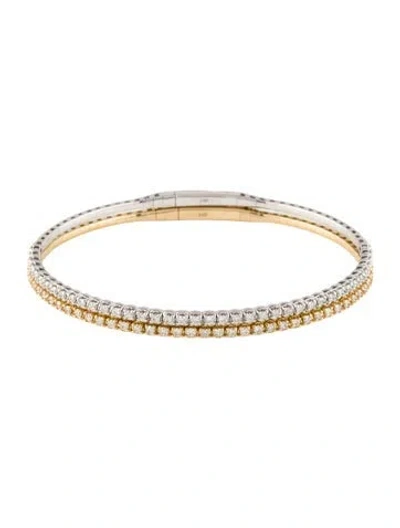 Pre-owned Bracelet 14k 1.56ctw Diamond Flex Bangle S, 6.75" In Multi