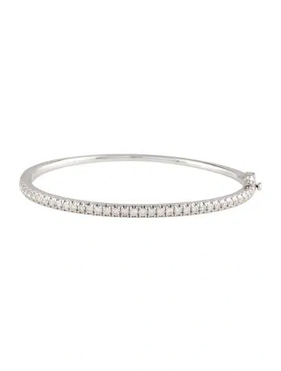 Pre-owned Bracelet 14k 1.57ctw Diamond Hinged Bangle , 6.75" In Multi