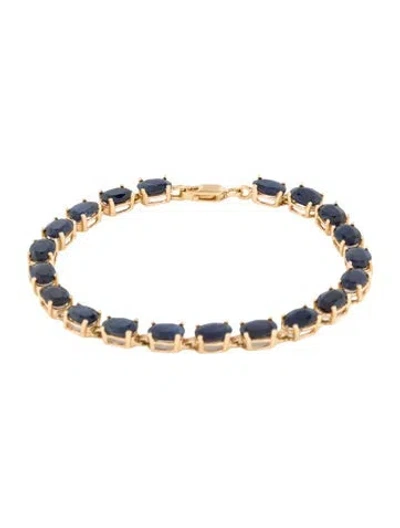 Pre-owned Bracelet 14k 16.00ctw Sapphire Link , 7" In Multi