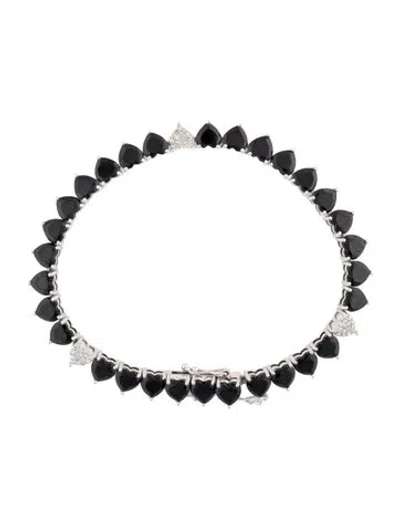 Pre-owned Bracelet 14k 16.20ct Spinel & Diamond Link , 6.75" In Multi