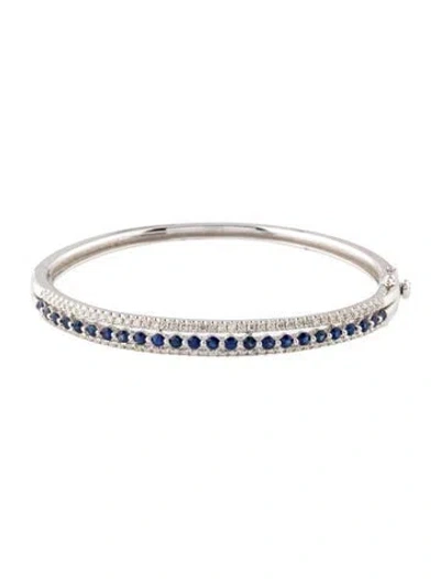 Pre-owned Bracelet 14k 1.64ctw Sapphire & Diamond Bangle, 6.25" In Multi
