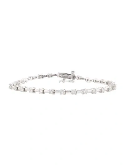 Pre-owned Bracelet 14k 1.70ctw Diamond Station , 6.5" In Multi