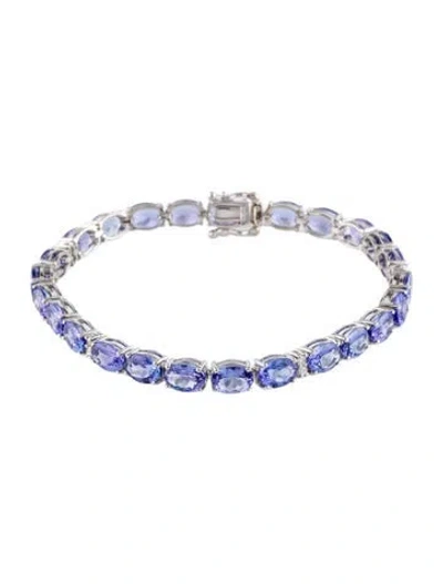Pre-owned Bracelet 14k 17.20ctw Tanzanite & Diamond Link , 7.25" In Multi