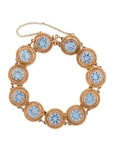 Pre-owned Bracelet 14k 17.36ctw Synthetic Spinel Station , 6.25" In Multi