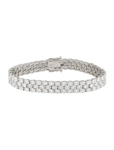 Pre-owned Bracelet 14k 17.50ctw Lab-grown Diamond Link , 7" In Multi