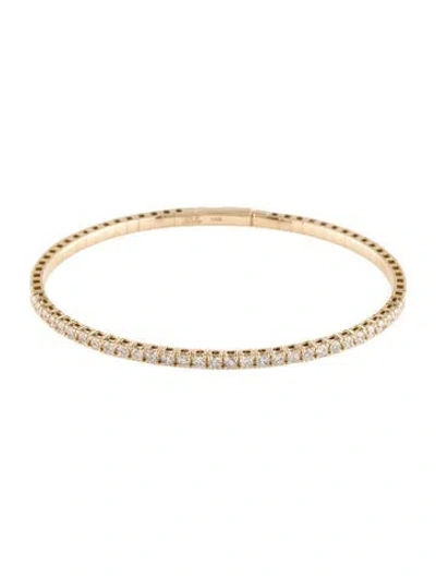 Pre-owned Bracelet 14k 1.75ctw Diamond Flexible Bangle, 7" In Multi