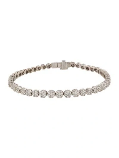Pre-owned Bracelet 14k 1.75ctw Diamond Graduated Line , 6.75" In Multi