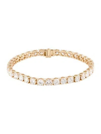 Pre-owned Bracelet 14k 17.62 Lab-grown Diamond Tennis , 7.25" In Multi