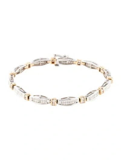 Pre-owned Bracelet 14k 1.76ctw Diamond Link , 6.75" In Multi