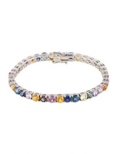 Pre-owned Bracelet 14k 18.02ctw Sapphire Link  , 6.75" In Multi