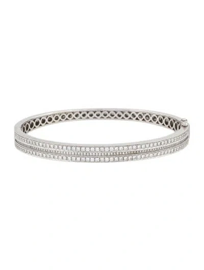 Pre-owned Bracelet 14k 1.80ctw Diamond Hinged Bangle , 7.25" In Multi
