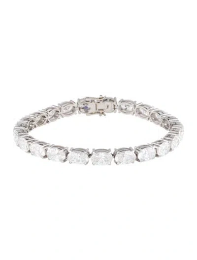 Pre-owned Bracelet 14k 18.16ctw Lab-grown Diamond Tennis  In Multi