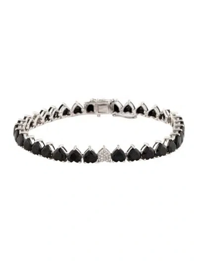 Pre-owned Bracelet 14k 18.37ct Spinel & Diamond Tennis , 7" In Multi