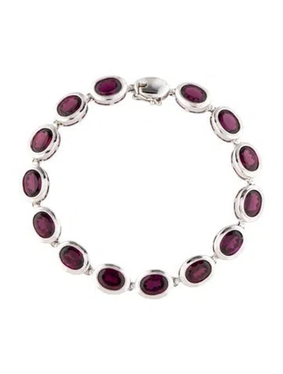 Pre-owned Bracelet 14k 18.48ctw Garnet Station , 7", 7" In Multi