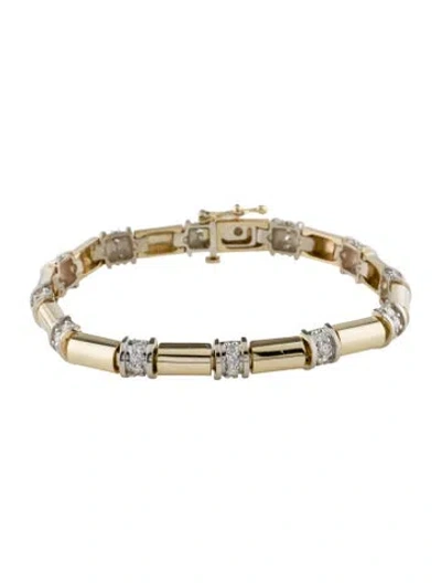 Pre-owned Bracelet 14k 1.85ctw Diamond Station Link , 6.75" In Multi